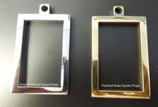 Square Polished Chrome & Polished Brass Square Ring