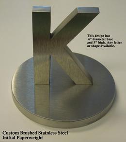 custom letter/logo stainless paperweight