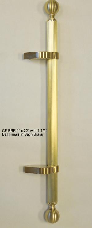 Door Pull with Satin Brass Ball Finials