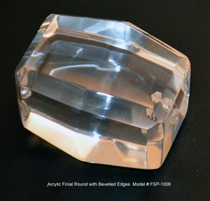 Round Beveled Acrylic Finial