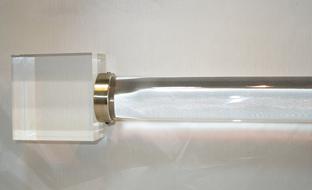 rectangular acrylic finials, contemporary finials for curtain rods