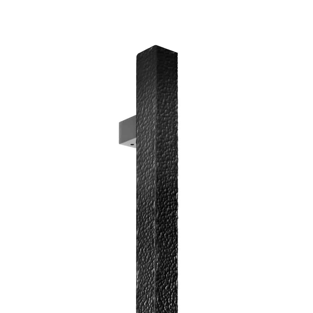 Boulder 125 Door Pull - 1-1/4" Solid Square Hammered Grip with Fixed Straight Square Mounts