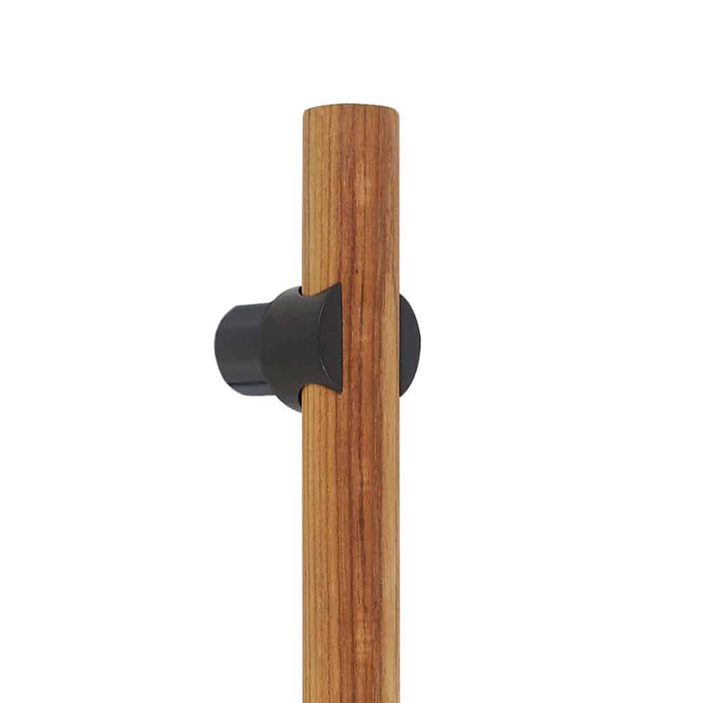 Columbia 150  Door Pull - 1-1/2" Solid Round Wood Grip, Sigma Mounts In Brass