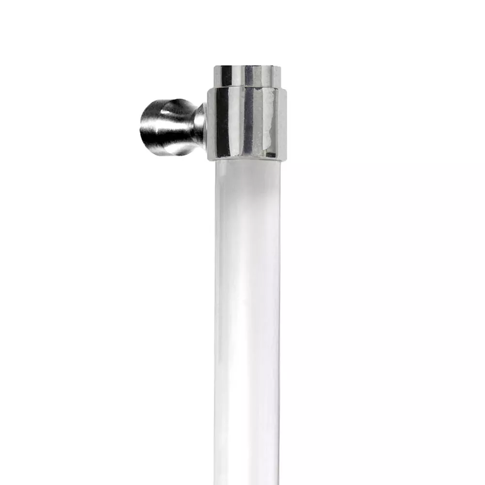 Cristal 100 Pull Handle- 1" Solid Round Acrylic Clear Grip, Wrap Around Hourglass Mounts In Brass