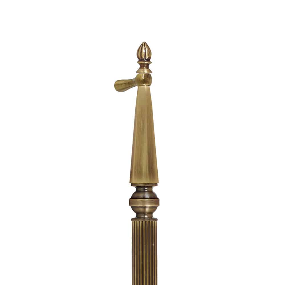Delaware 1" Tubular Round Reeded Center Grip, Tapered And Beveled Cone Ends in Brass