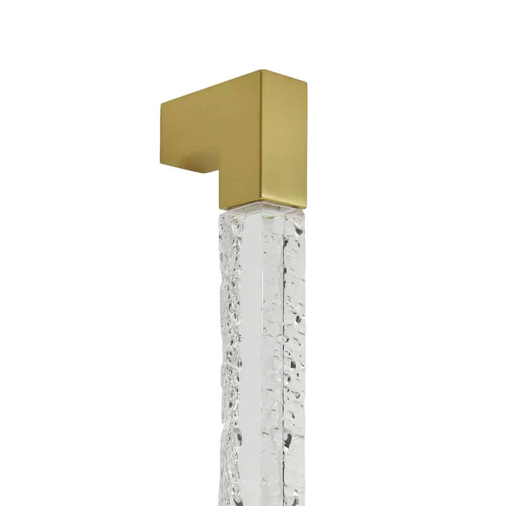 Glacier 100 - 1" Solid Square Clear Acrylic Grip With Solid Brass Mitered End Brackets