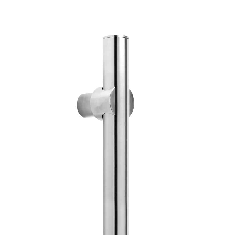 Pioneer 100 Door Pull - 1" Tubular Round Grip With End Caps And Sigma Mounts in Stainless Steel