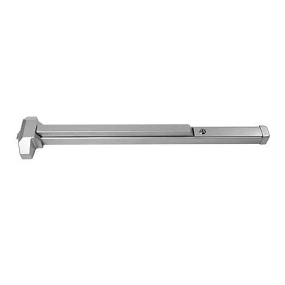 A silver metal hinge with a modern design