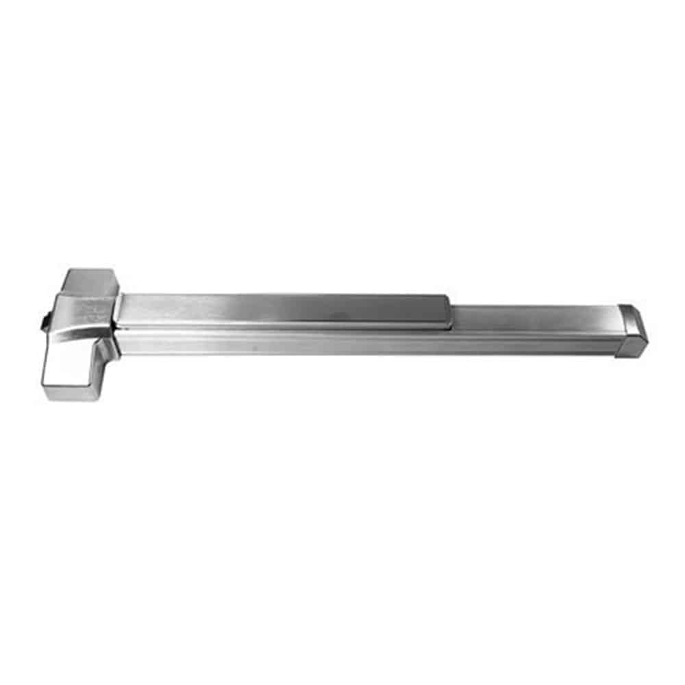 A silver metal hinge with a modern design