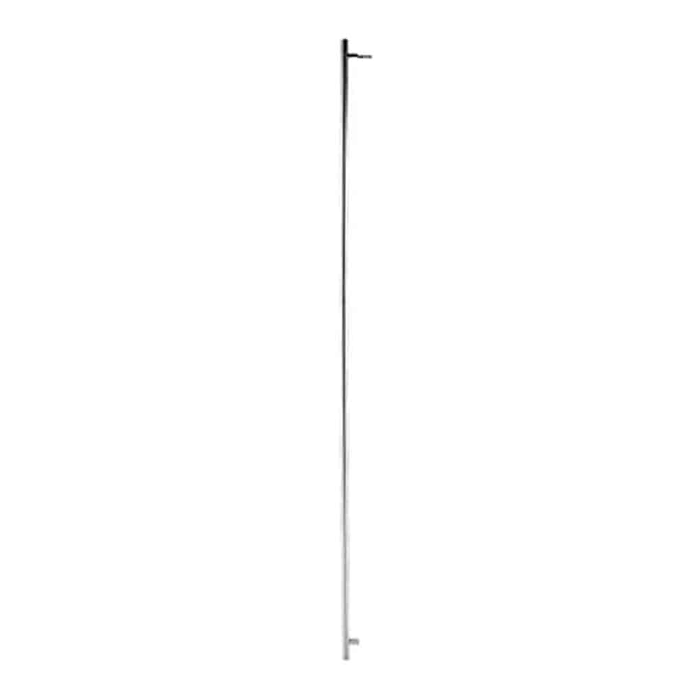 Long metal handlebar on a white background